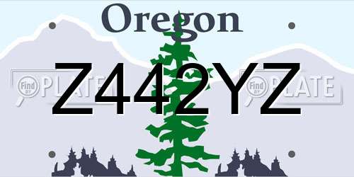 Z442YZ Oregon License Plate