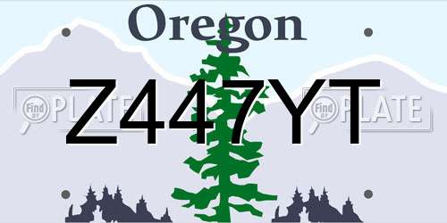 Z447YT Oregon License Plate