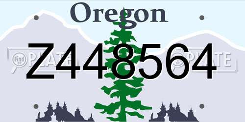 Z448564 Oregon License Plate