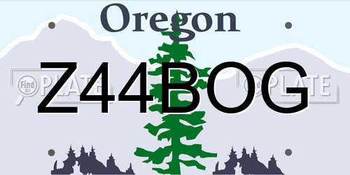 Z44BOG Oregon License Plate