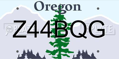 Z44BQG Oregon License Plate