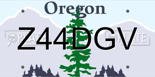 Z44DGV Oregon License Plate