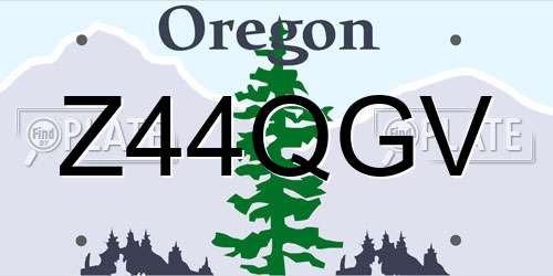 Z44QGV Oregon License Plate