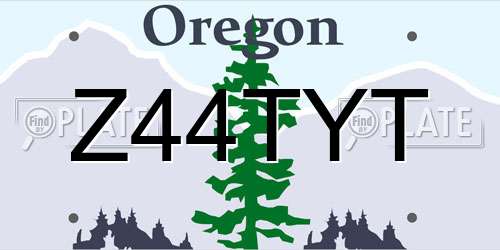 Z44TYT Oregon License Plate