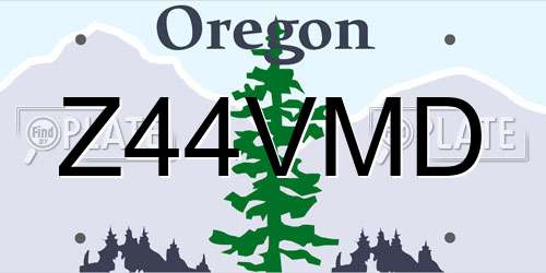 Z44VMD Oregon License Plate