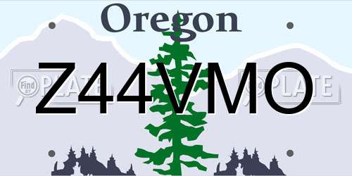 Z44VMO Oregon License Plate