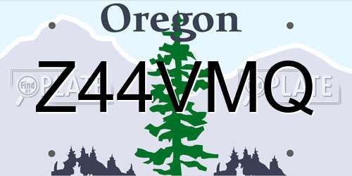 Z44VMQ Oregon License Plate