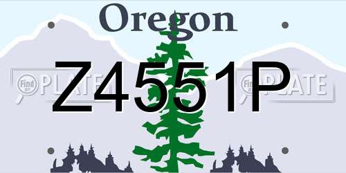 Z4551P Oregon License Plate