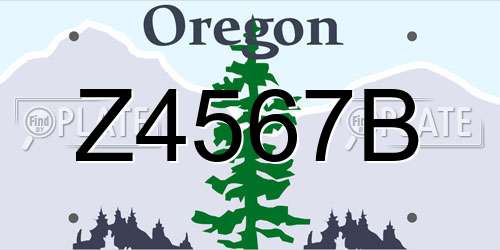Z4567B Oregon License Plate