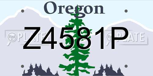Z4581P Oregon License Plate