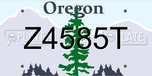 Z4585T Oregon License Plate