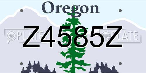 Z4585Z Oregon License Plate