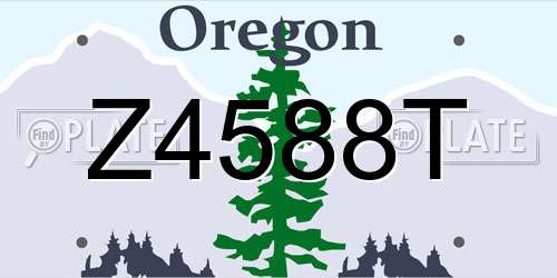 Z4588T Oregon License Plate