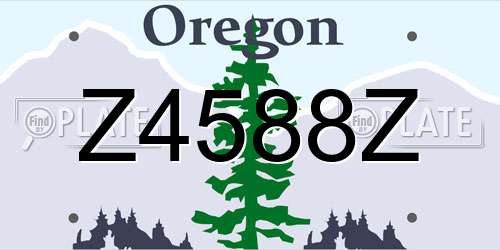 Z4588Z Oregon License Plate