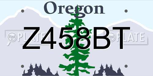 Z458BT Oregon License Plate