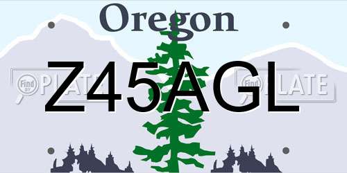 Z45AGL Oregon License Plate