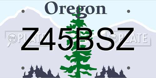 Z45BSZ Oregon License Plate