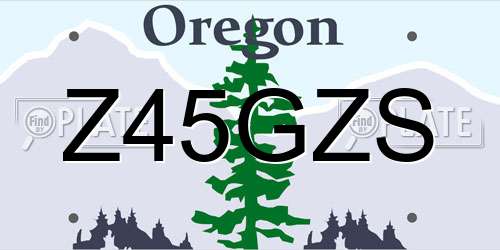 Z45GZS Oregon License Plate
