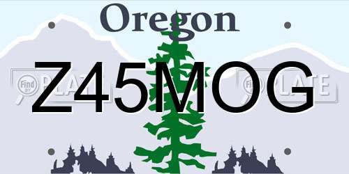 Z45MOG Oregon License Plate