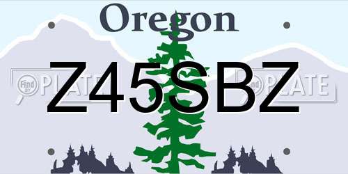 Z45SBZ Oregon License Plate