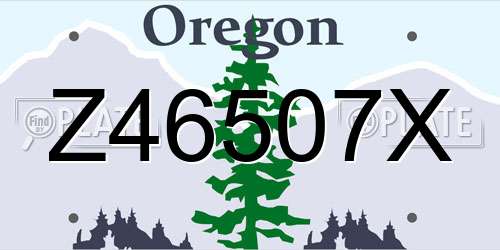 Z46507X Oregon License Plate