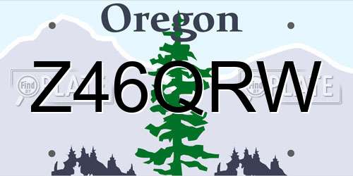 Z46QRW Oregon License Plate