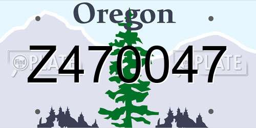 Z470047 Oregon License Plate