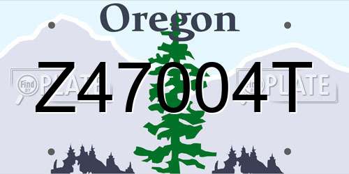 Z47004T Oregon License Plate