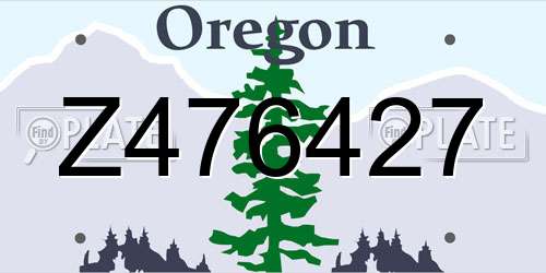 Z476427 Oregon License Plate