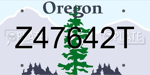Z47642T Oregon License Plate