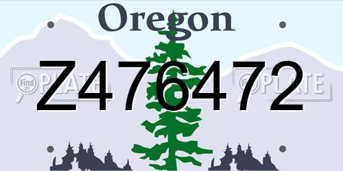 Z476472 Oregon License Plate