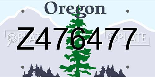 Z476477 Oregon License Plate