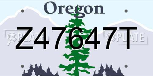 Z47647T Oregon License Plate