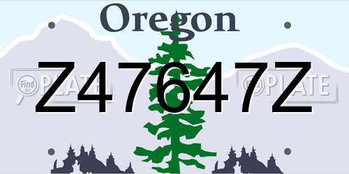 Z47647Z Oregon License Plate