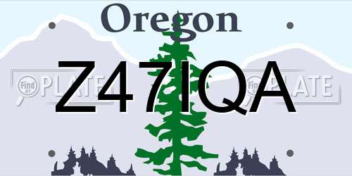 Z47IQA Oregon License Plate