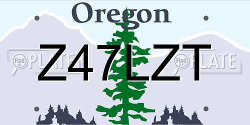 Z47LZT Oregon License Plate