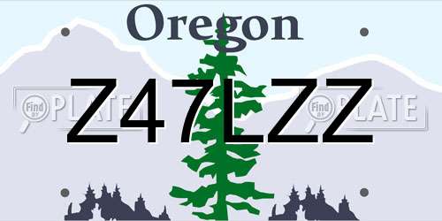 Z47LZZ Oregon License Plate