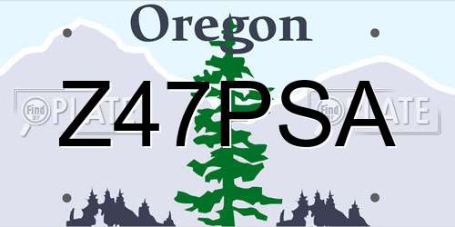 Z47PSA Oregon License Plate