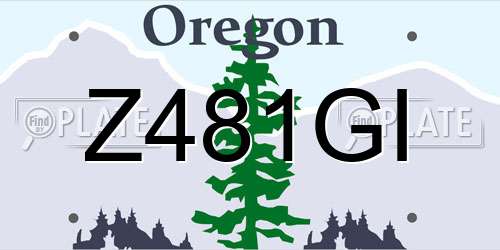 Z481GI Oregon License Plate