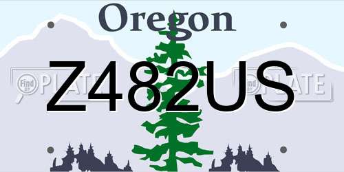 Z482US Oregon License Plate