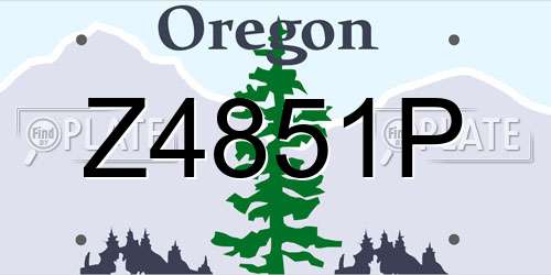 Z4851P Oregon License Plate