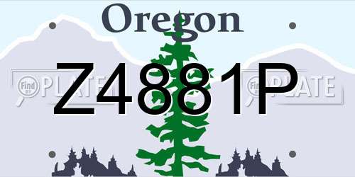 Z4881P Oregon License Plate