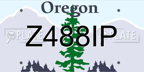 Z488IP Oregon License Plate