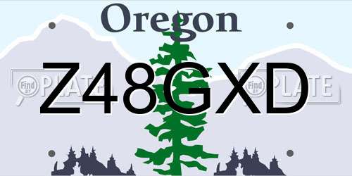Z48GXD Oregon License Plate