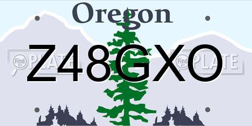 Z48GXO Oregon License Plate