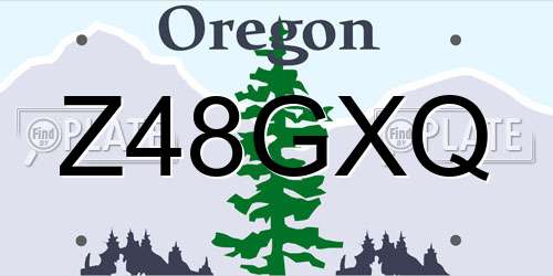 Z48GXQ Oregon License Plate