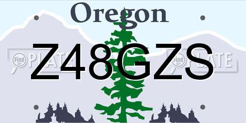Z48GZS Oregon License Plate