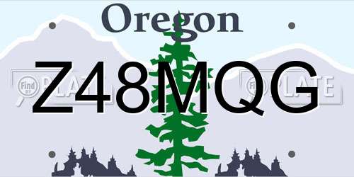 Z48MQG Oregon License Plate
