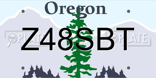Z48SBT Oregon License Plate