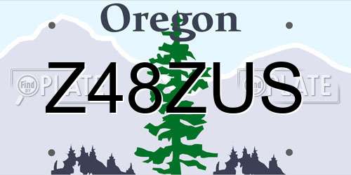Z48ZUS Oregon License Plate